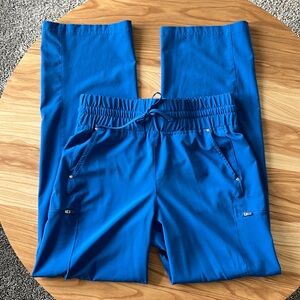 Easy Stretch high-waisted scrub pants. Royal blue. Size M.